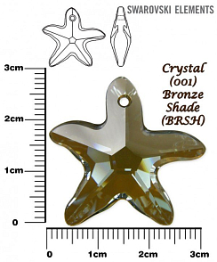 SWAROVSKI Starfish Pendant barva CRYSTAL BRONZE SHADE velikost 28mm.