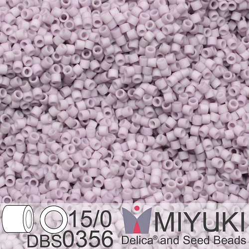 Korálky Miyuki Delica 15/0. Barva DBS 0356 Matte Opaque Light Mauve. Balení 2g.