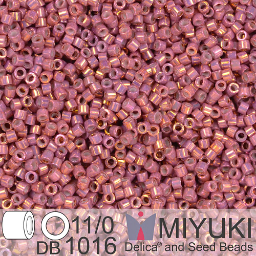 Korálky Miyuki Delica 11/0. Barva Metallic Rhubarb Gold Iris DB1016. Balení 5g.