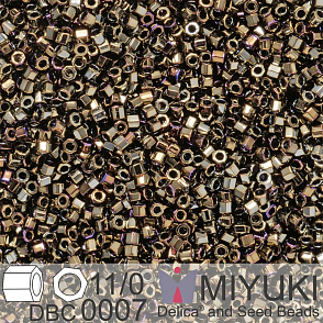 Korálky Miyuki Delica (fazetované) 11/0. Barva Metallic Brown Iris Cut DBC0007. Balení 5g.