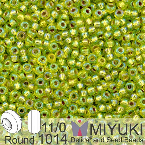 Korálky Miyuki Round 11/0. Barva 1014 S/L Chartreuse AB . Balení 5g.