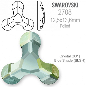 Swarovski 2708 Molecule FB Foiled velikost 12,5x13,6mm. Barva Crystal Blue Shade 