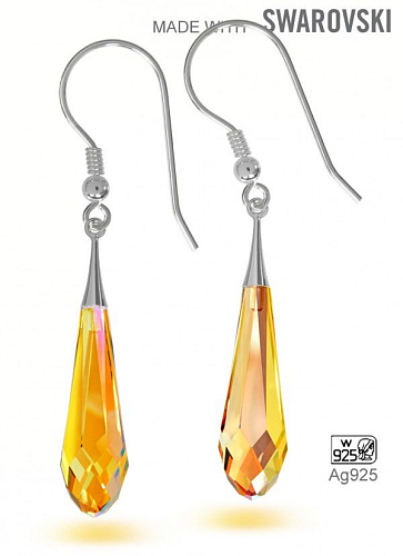 SWAROVSKI 6530 Pure Drop Pendant velikost 20mm. Barva Crystal (001) Metallic Sunshine (METSH).