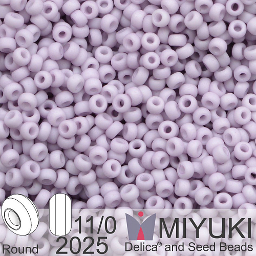 Korálky Miyuki Round 11/0. Barva 2025 Matte Opaque Light Mauve. Balení 5g.