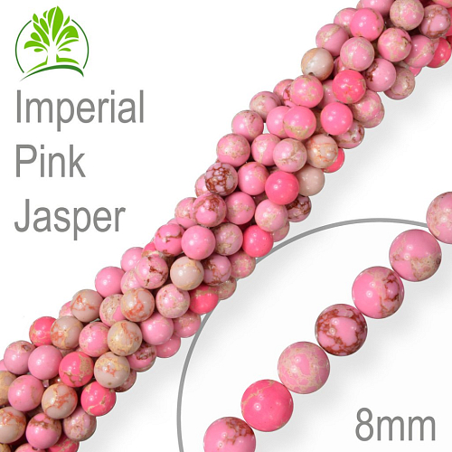 Korálky z minerálů Imperial Pink Jasper přírodní polodrahokam. Velikost pr.8mm. Balení 10Ks.