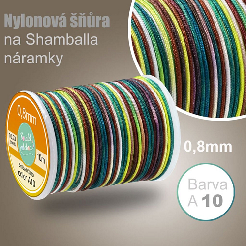 Nylonová šňůra na Shamballa náramky Gradient MIX 10 průměr nitě 0,8mm 10m v balení