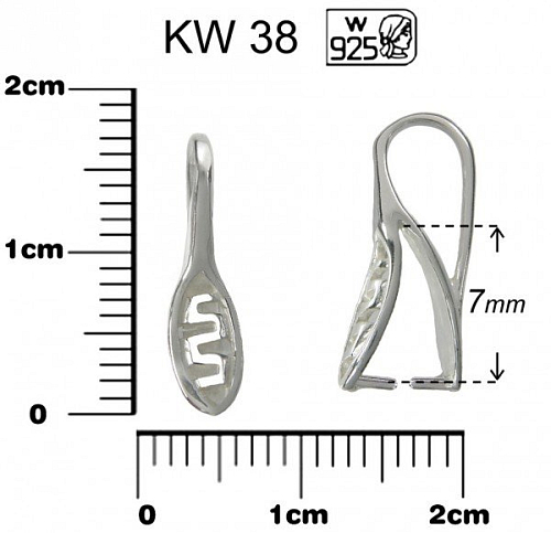 ŠLUPNA ozn. KW 38. Materiál STŘÍBRO AG925.váha 0,51g