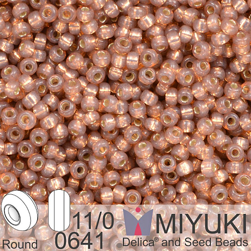 Korálky Miyuki Round 11/0. Barva 0641 Dyed Rose Bronze Silverlined Alabaster. Balení 5g.