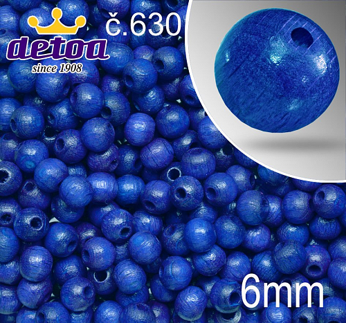 Korálky 1175 barva Modrá Tmavá 630 průměr 6 mm počet 30 kusů v sáčku