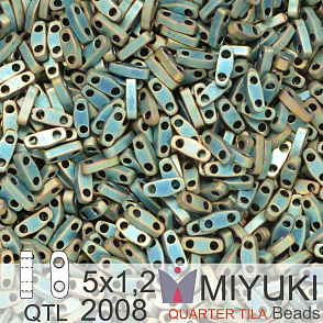 Korálky Miyuki QuarterTila. Barva Matte Metallic Patina Iris QTL 2008 Balení 3g