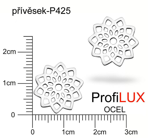 Přívěsek Chirurgická Ocel ozn-P425 LOTOS velikost 16x16mm tl.1.0mm. Řada přívěsků ProfiLUX. 