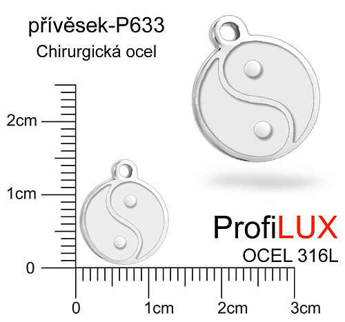 Přívěsek Chirurgická Ocel ozn-P633 JING-JAN velikost pr.12mm tl.1.5mm. Řada přívěsků ProfiLUX