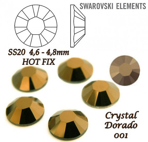 SWAROVSKI xirius rose HOT-FIX velikost SS20 barva CRYSTAL DORADO