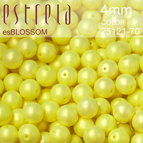 Korálky esBLOSSOM voskované tvar kulatý. Velikost 4mm. Barva 25121-70 (žlutá+listr). Balení 31ks na návleku. 