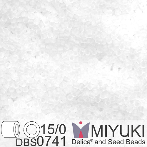 Korálky Miyuki Delica 15/0. Barva DBS 0741 Matte Crystal. Balení 2g.