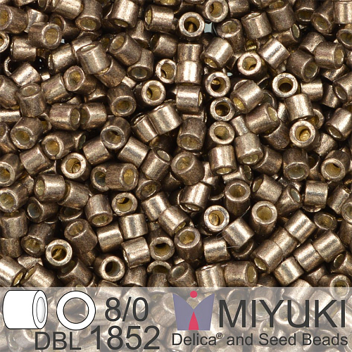 Korálky Miyuki Delica 8/0. Barva Duracoat Galvanized Pewter DBL1852. Balení 5g.