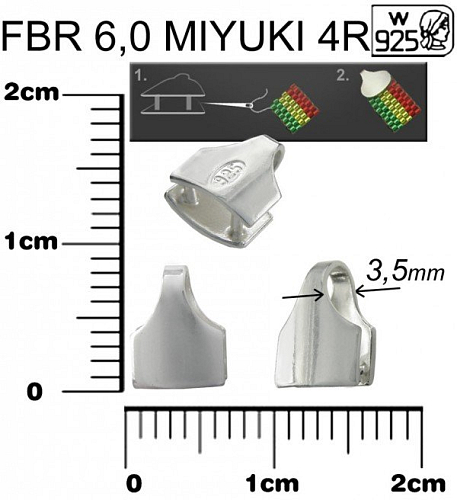 KONCOVKA na náramek ozn. FBR 6,0 MIYUKI 4R. . Materiál STŘÍBRO AG925.váha 0,28g.