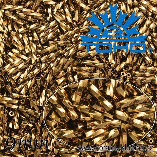 Korálky TOHO tvar BUGLES (válcové KROUCENÉ). Velikost pr.1,9mm x 9mm . Barva č. 221-Bronze. Balení 10g.