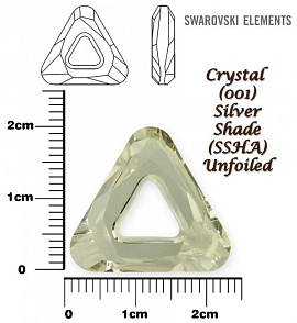SWAROVSKI ELEMENTS Cosmic Triangle 4737 barva CRYSTAL (001) SILVER SHADE (SSHA) velikost 20mm. 