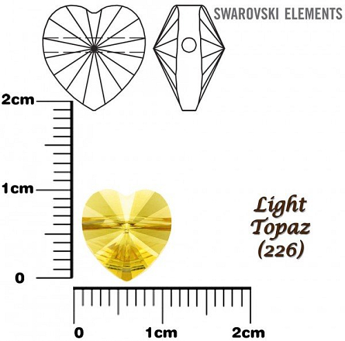 SWAROVSKI KORÁLKY Heart Bead barva LIGHT TOPAZ velikost 10mm