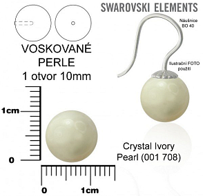 SWAROVSKI 5818 Voskované Perle 1otvor barva CRYSTAL IVORY  PEARL velikost 10mm.