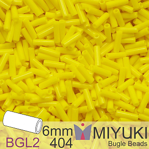 Korálky Miyuki Bugle Bead 6mm. Barva BGL2-404 Opaque Yellow. Balení 10g.