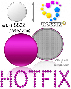 Kovové NAILHEAD HOTFIX nažehlovací polotovary. Velikost SS22 (4,90-5,10mm) Tl.0,6mm. Barva 014 PURPUROVÁ (lesklá ocelová). Balení 50Ks.