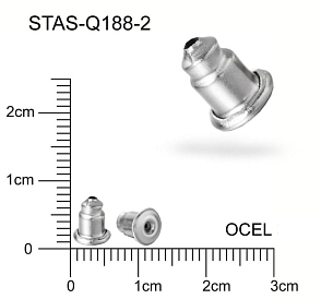 ZARÁŽKA na náušnice. CHIRURGICKÁ OCEL ozn.-STAS-Q188-2. velikost 6x5mm.