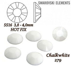 SWAROVSKI xirius rose HOT-FIX velikost SS16 barva CHALKWHITE 