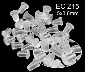 Zarážka silikonová EC  Z15 Velikost pr.5x3,6mm vhodná jak na puzetu či afroháček.