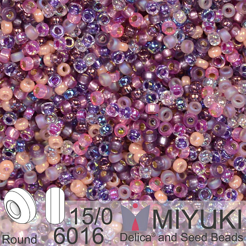 Korálky Miyuki Round 15/0. Barva Mix - Passionflower  6016. Balení 5g.