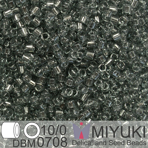 Korálky Miyuki Delica 10/0. Barva Transparent Gray DBM0708. Balení 5g.