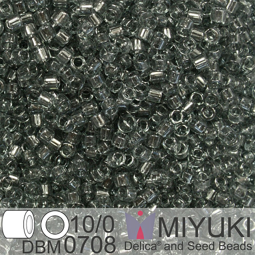 Korálky Miyuki Delica 10/0. Barva Transparent Gray DBM0708. Balení 5g.