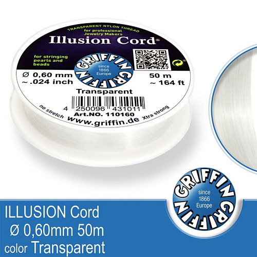 ILLUSION Cord GRIFFIN síla vlasce 0,60mm cívka 50m. Barva Transparent