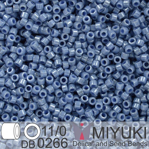 Korálky Miyuki Delica 11/0. Barva Op Denim Blue Luster DB0266. Balení 5g