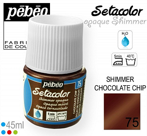 Barva na Textil SETACOLOR OPAQUE SHIMMER Pebeo. barva č. 75 CHOCOLATE CHIP. Balení 45ml.