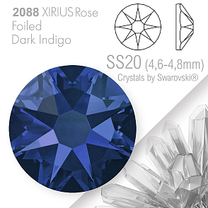 SWAROVSKI  XIRIUS Rose 2088 Foiled. Barva Dark Indigo velikost SS20 (4,6-4,8mm). Balení 15Ks.