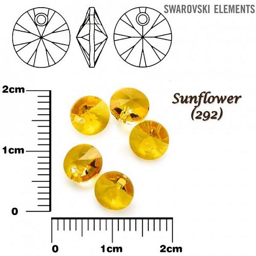 SWAROVSKI XILION Pendant barva SUNFLOWER velikost 6mm .Balení 10Ks