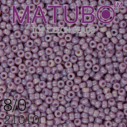 Korálky MATUBO™ mačkané rokajlové korálky. Velikost 8/0 (3,1mm). Barva 21010 FIALOVÝ OPÁL  . Balení 10g.