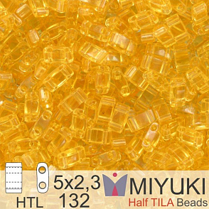 Korálky Miyuki Half Tila. Barva Tr Lt Topaz HTL 132. Balení 3g.