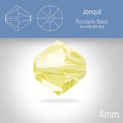 PRECIOSA Bicone MC BEAD (sluníčko) velikost 4mm. Barva JONQUIL. Balení 30ks .