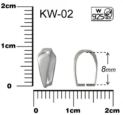 ŠLUPNA ozn. KW-02. Materiál STŘÍBRO AG925.váha 0,33g.