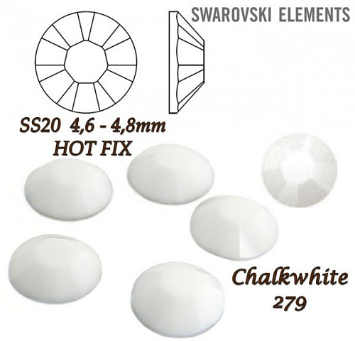 SWAROVSKI xirius rose HOT-FIX velikost SS20 barva CHALKWHITE 