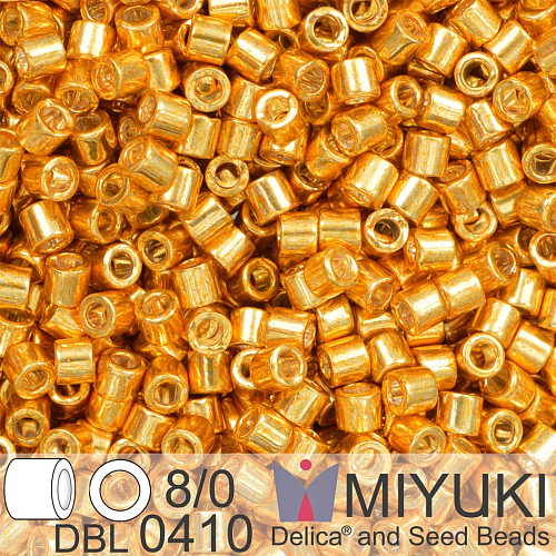 Korálky Miyuki Delica 8/0. Barva Galvanized Yellow Gold DBL0410. Balení 5g.