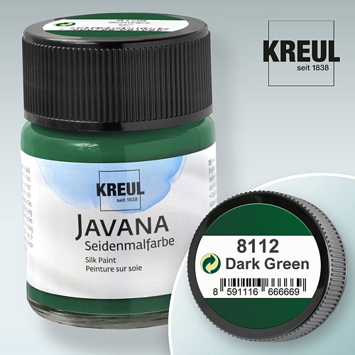 Barva na hedvábí JAVANA výrobce KREUL č.8112 Dark Green
