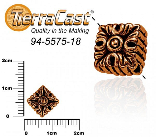 Lité komponenty TierraCast. Ozn-94-5575-18 tvar KOSOČTVEREC Barva staroměď. 