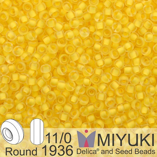 Korálky Miyuki Round 11/0. Barva 1936 SF Daffodil Lined Crystal. Balení 5g.