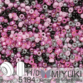 Korálky Miyuki Round 11/0. Barva Pink Candy Mix 5184. Balení 5g.