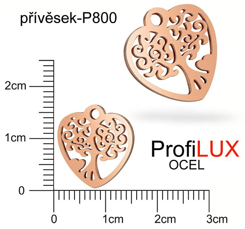 Přívěsek Chirurgická Ocel ozn-P800 Strom ŽIVOTA velikost 16x16mm. Barva RoseGOLD. Řada přívěsků ProfiLUX