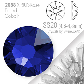SWAROVSKI  XIRIUS Rose 2088 Foiled. Barva Cobalt velikost SS20 (4,6-4,8mm). Balení 15Ks.